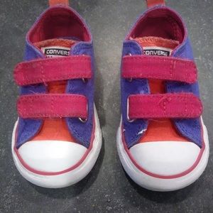 Converse purple and pink with velcro